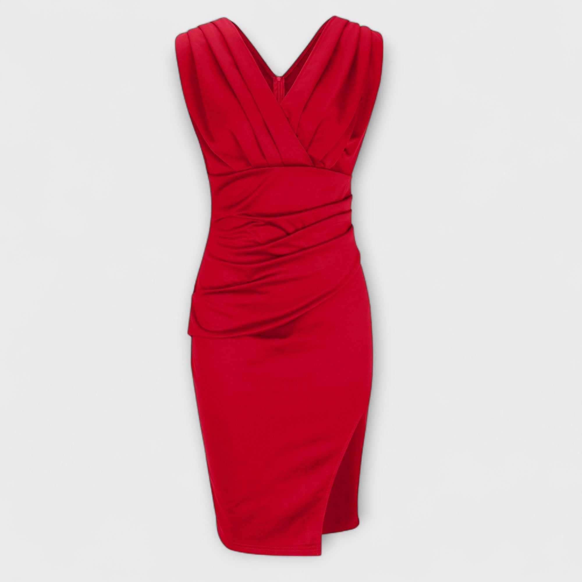 Desi - V-Ausschnitt Split-Kleid