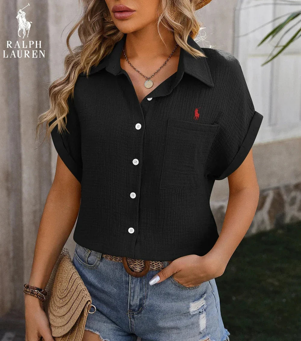 Ꮢalph Ꮮаᴜгеn Kurzarm-Tasche Shirt – Lässige Passform