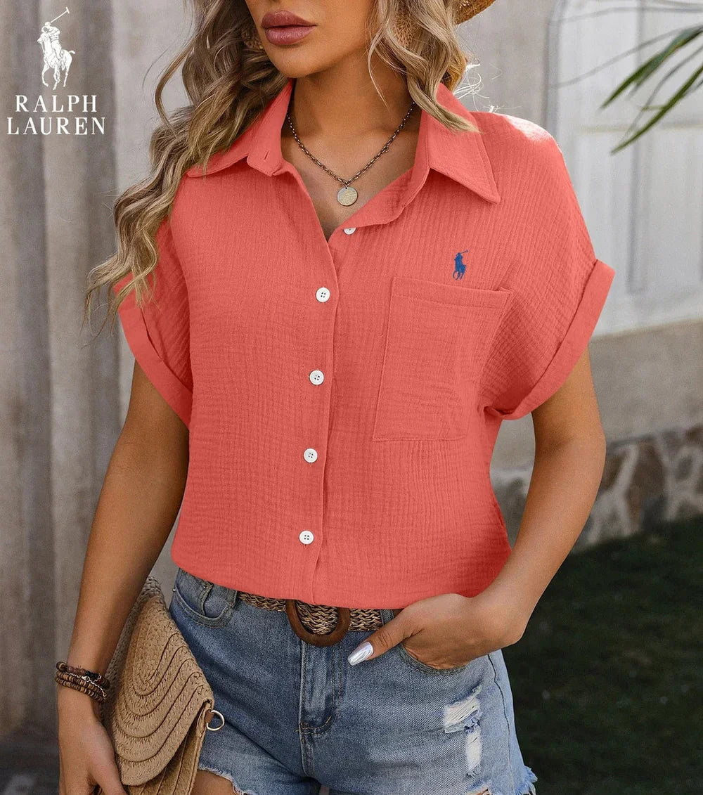 Ꮢalph Ꮮаᴜгеn Kurzarm-Tasche Shirt – Lässige Passform