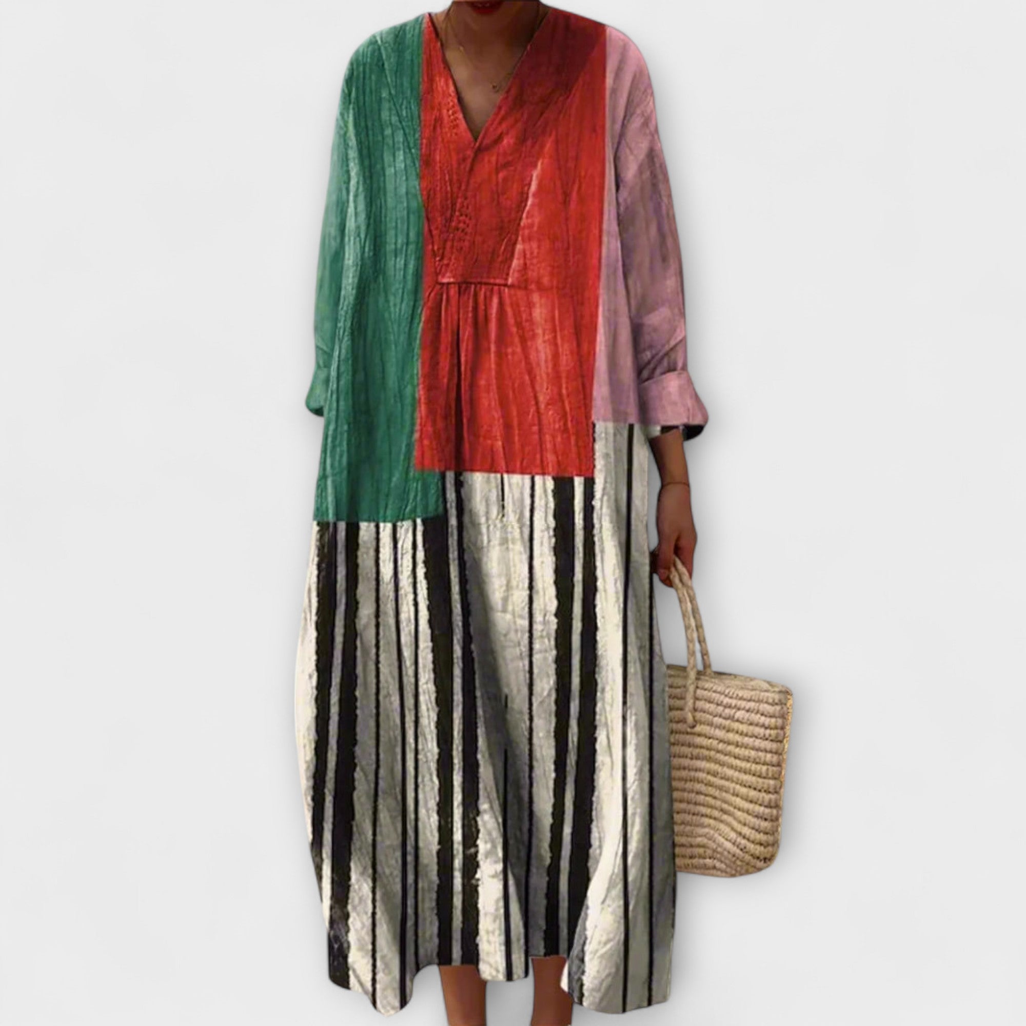 Rosa - Stylisches geometrisches Kleid