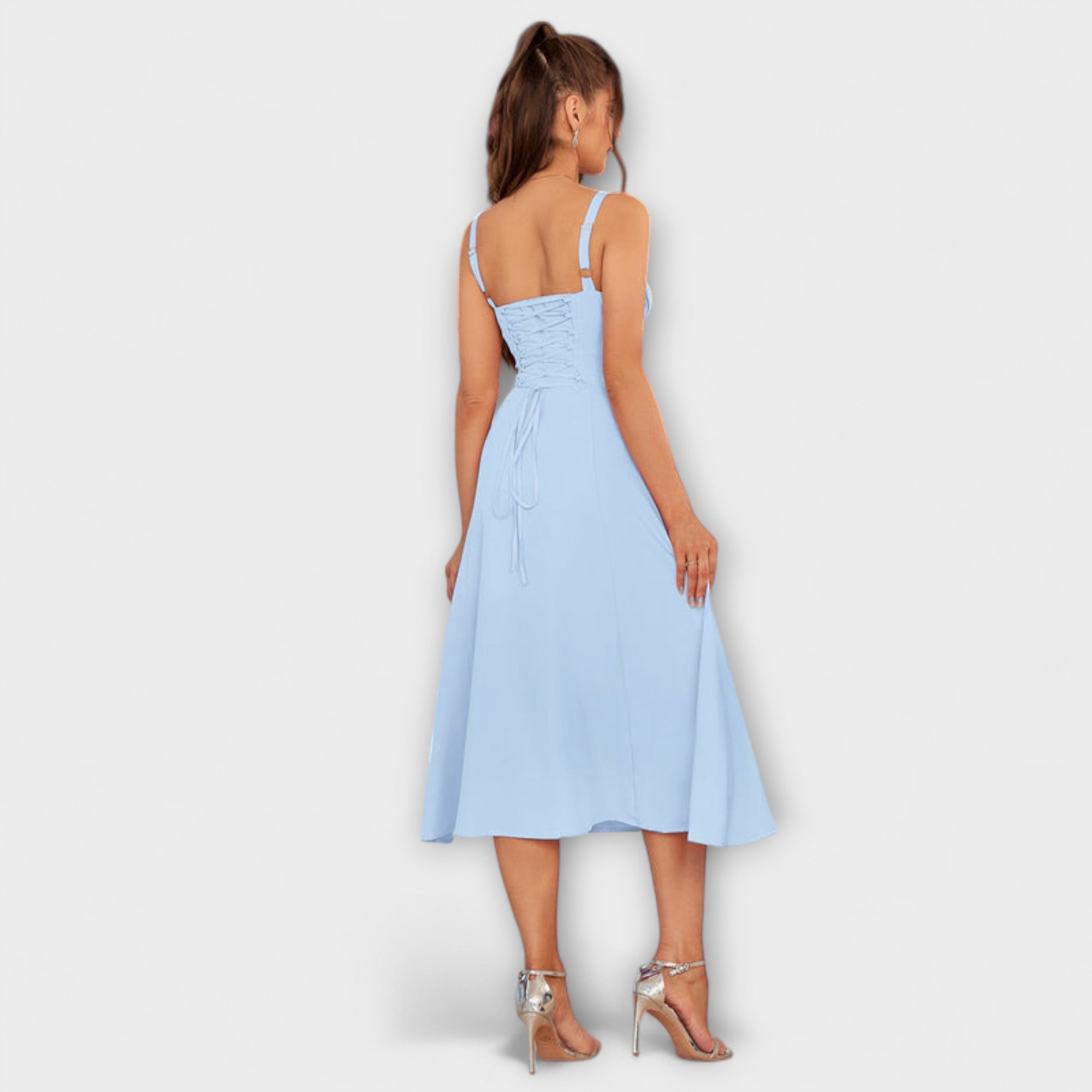 Hoffnung - Rüschentop Kleid mit Schlitzdetail