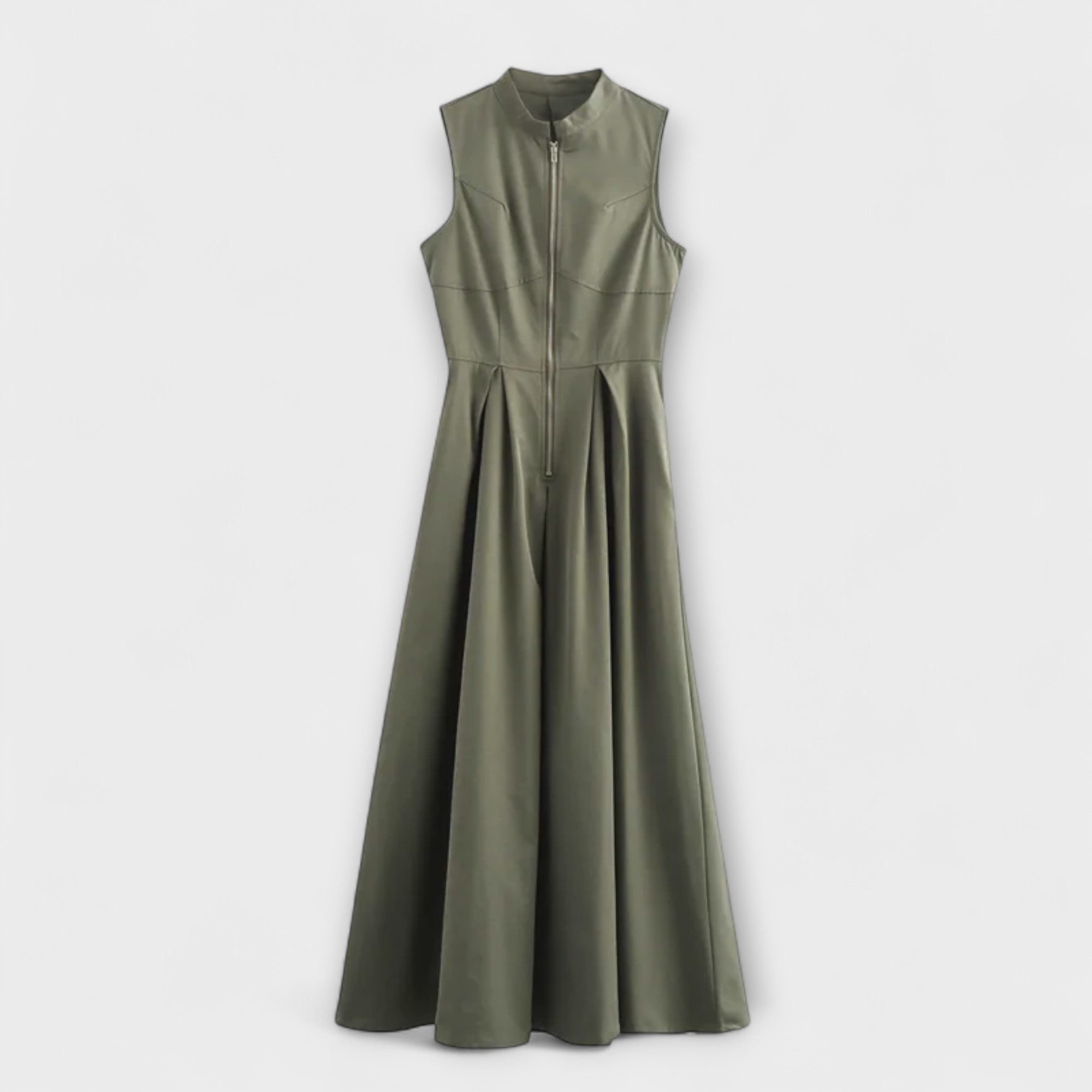 Ärmelloses Faltenkleid im Bodycon-Stil Midi