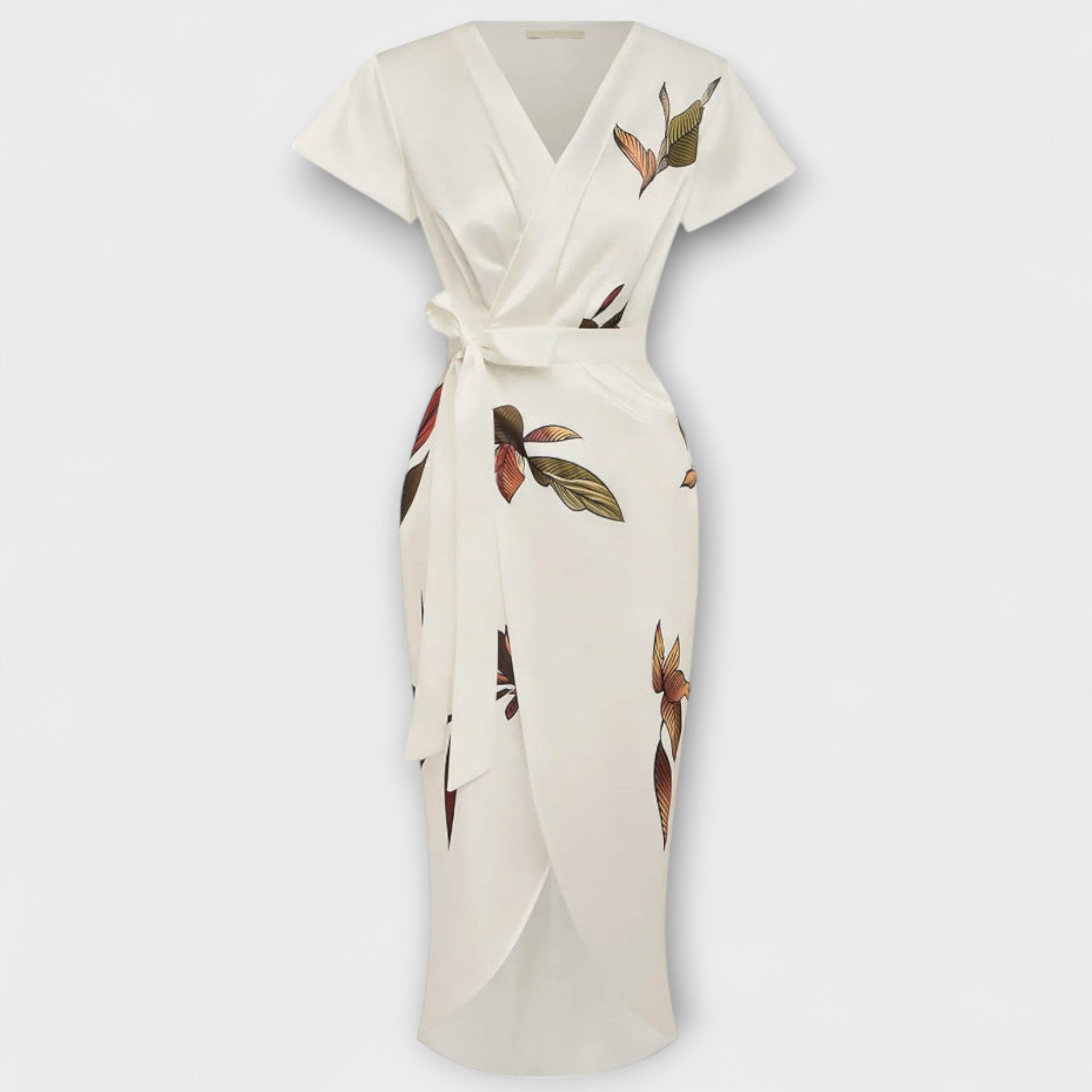 Satin Wickelkleid