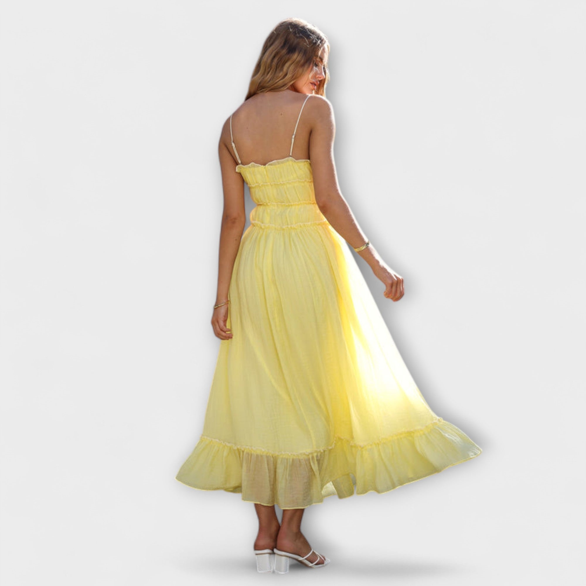 Celine - Ärmelloses Midi-Kleid mit Rüschensaum