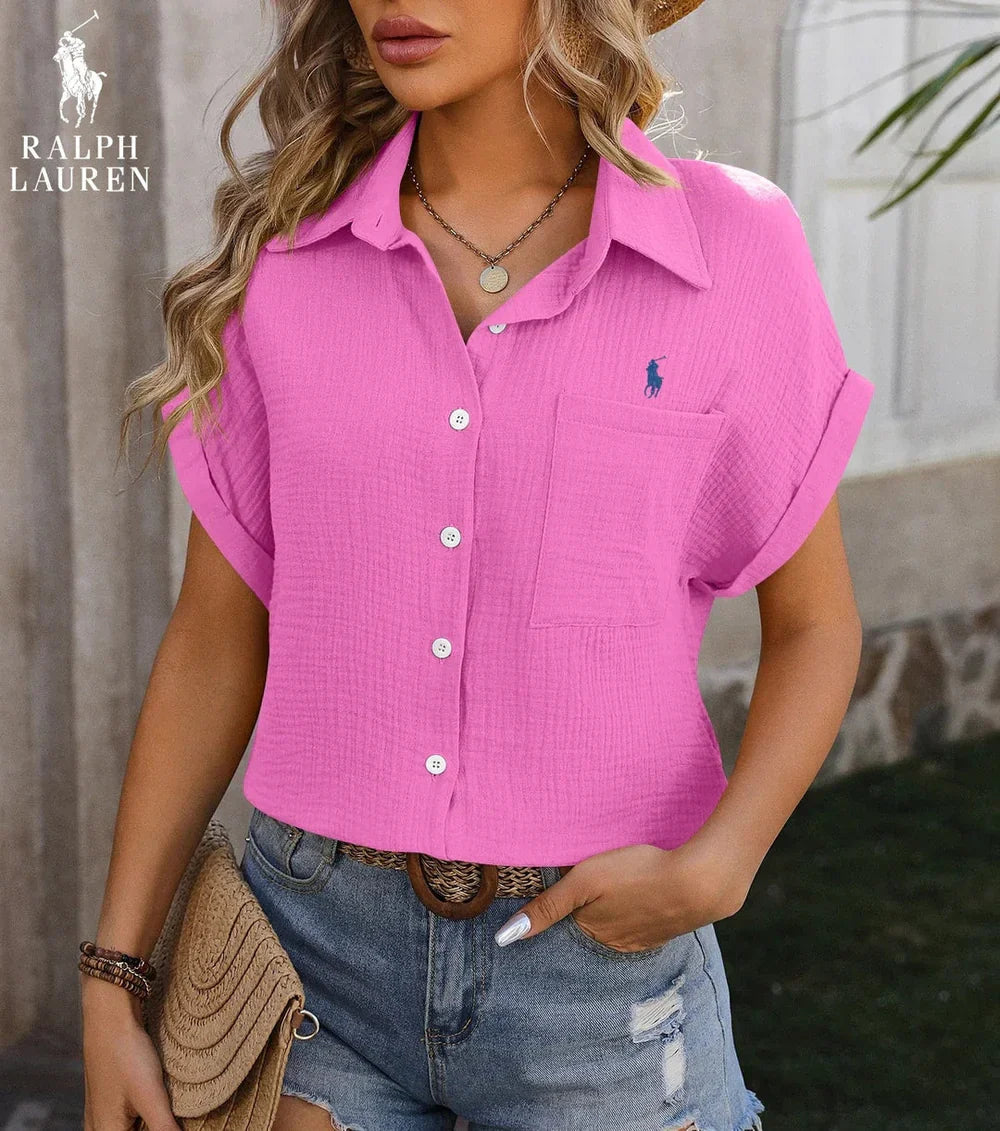 Ꮢalph Ꮮаᴜгеn Kurzarm-Tasche Shirt – Lässige Passform