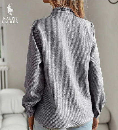 Ꮢalph Ꮮаᴜгеn Rüschenshirt mit Knopfleiste – Weicher, strukturierter Schnitt