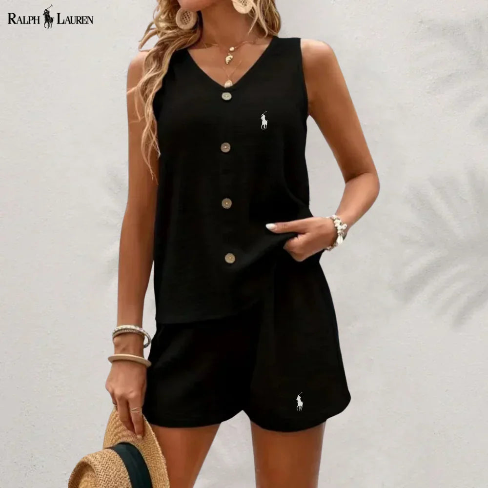 Ꮢalph Ꮮаᴜгеn Knopftanktop & Shorts Set