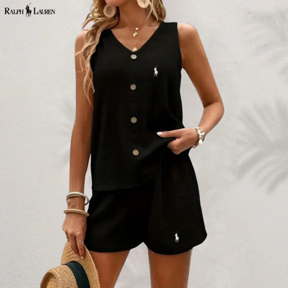 Ꮢalph Ꮮаᴜгеn Knopftanktop & Shorts Set