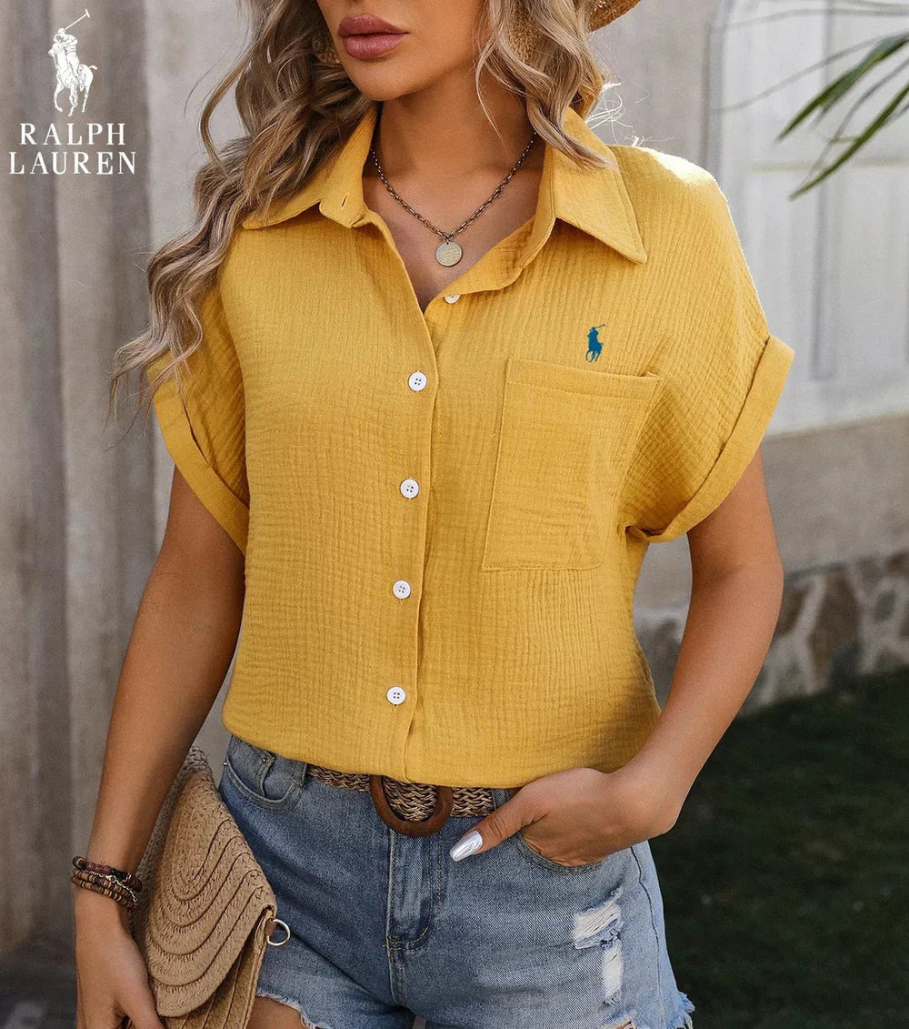 Ꮢalph Ꮮаᴜгеn Kurzarm-Tasche Shirt – Lässige Passform