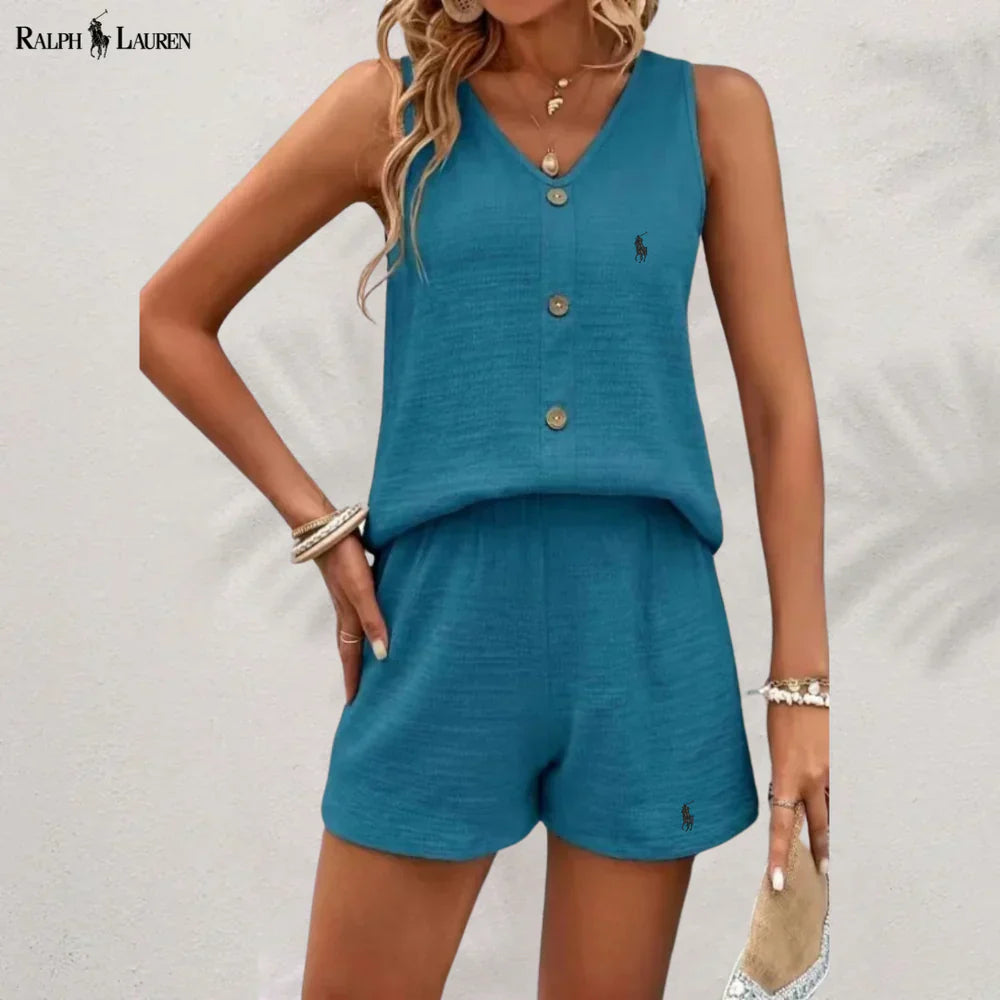 Ꮢalph Ꮮаᴜгеn Knopftanktop & Shorts Set