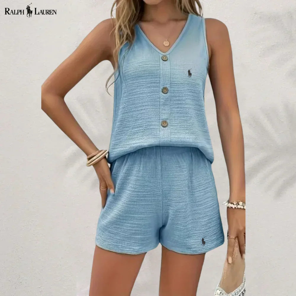 Ꮢalph Ꮮаᴜгеn Knopftanktop & Shorts Set