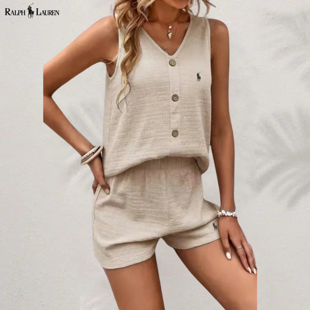 Ꮢalph Ꮮаᴜгеn Knopftanktop & Shorts Set