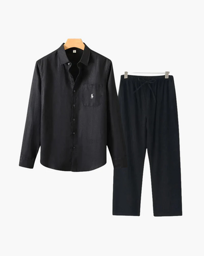 R. Ꮮаᴜгеn Leinen-Kombination (Langarmshirt)