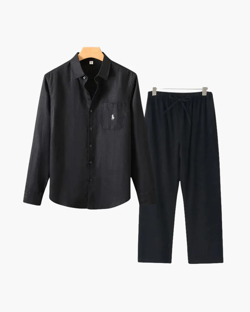 R. Ꮮаᴜгеn Leinen-Kombination (Langarmshirt)
