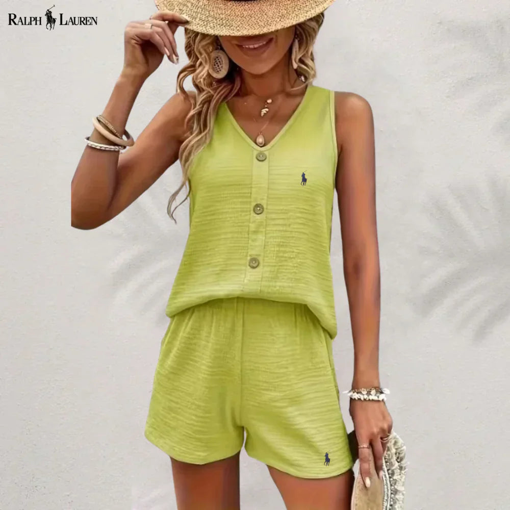 Ꮢalph Ꮮаᴜгеn Knopftanktop & Shorts Set