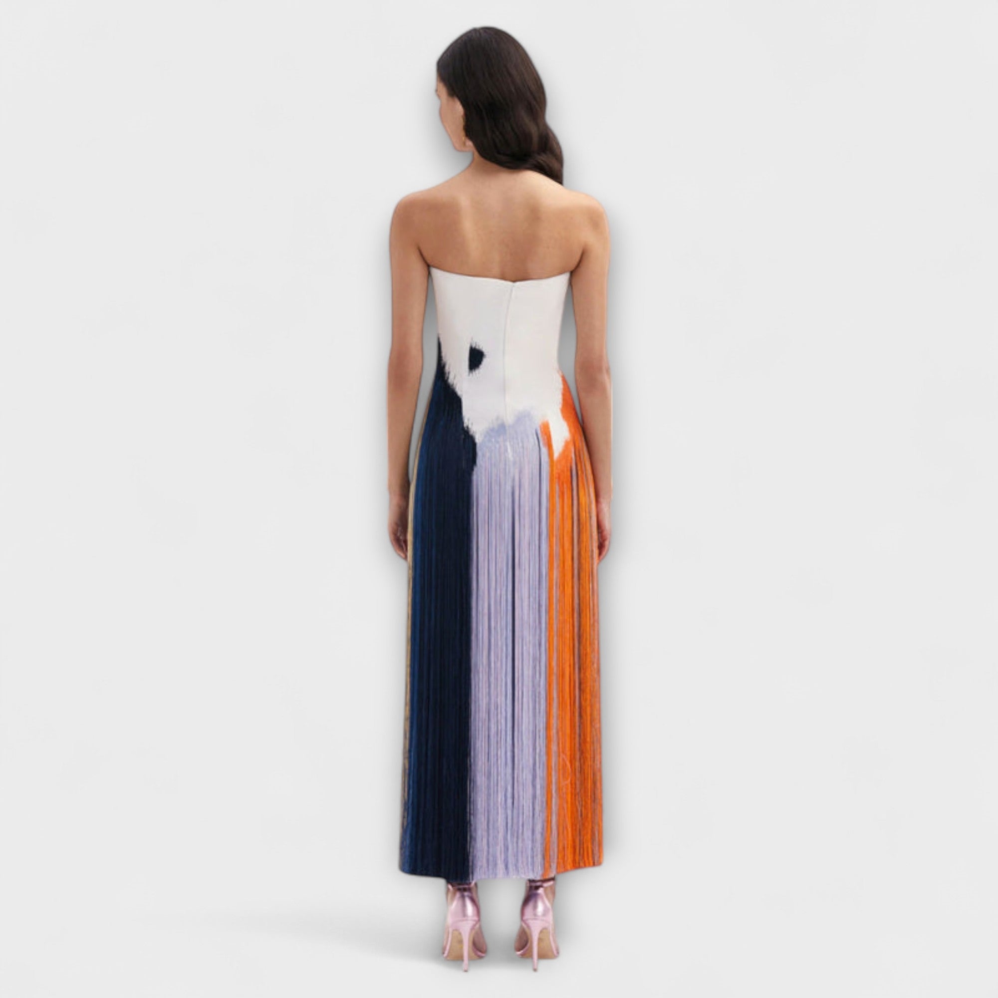 Sommer - Stilvolles Colorblock-Kleid mit trendigen Quasten