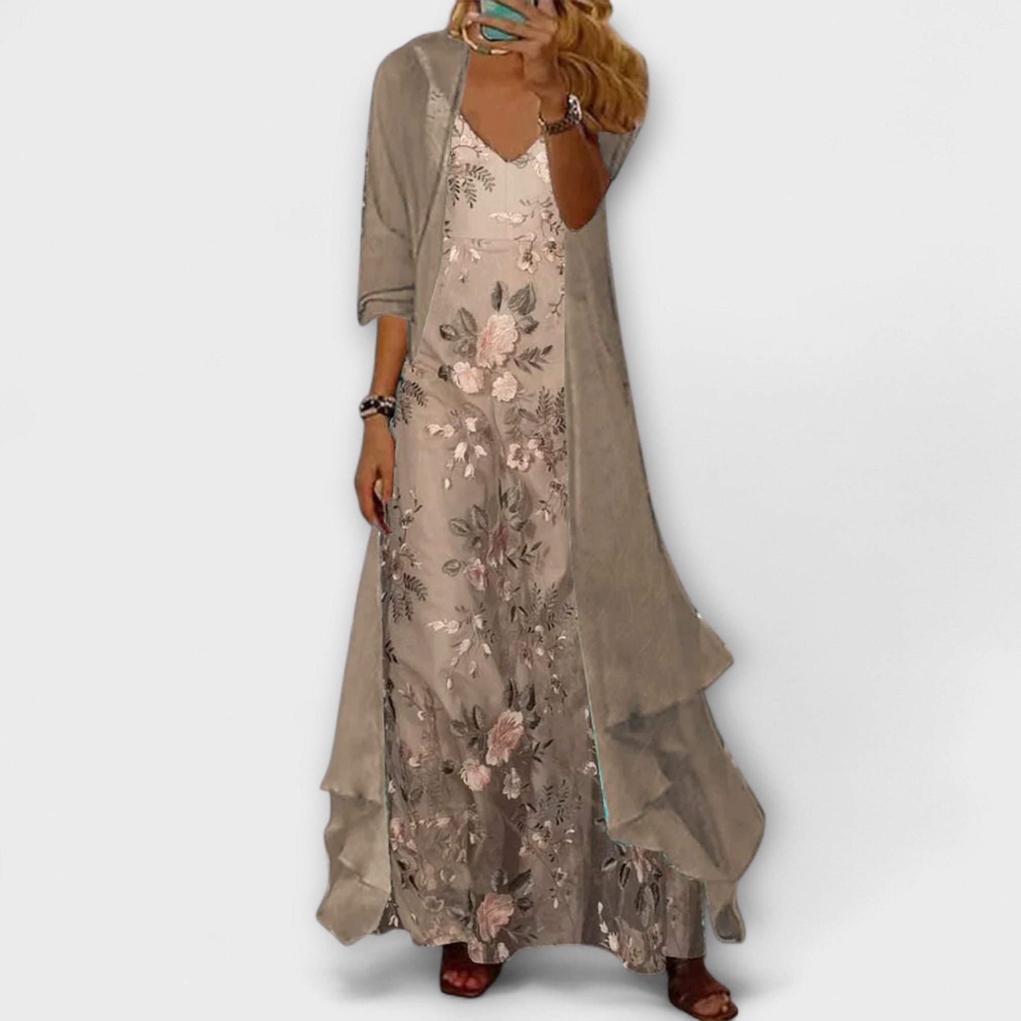 Mara - Maxikleid mit Jacke (2-Teiliges Set)