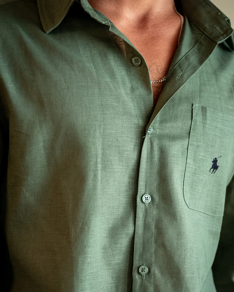 R. Ꮮаᴜгеn Leinen-Kombination (Langarmshirt)