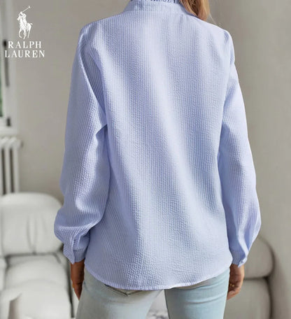 Ꮢalph Ꮮаᴜгеn Rüschenshirt mit Knopfleiste – Weicher, strukturierter Schnitt