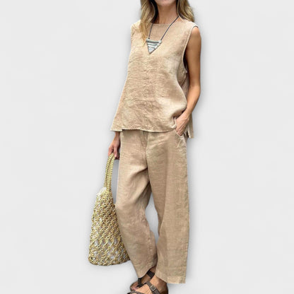 Jennifer - Entspanntes Baumwoll-Leinen-Outfit