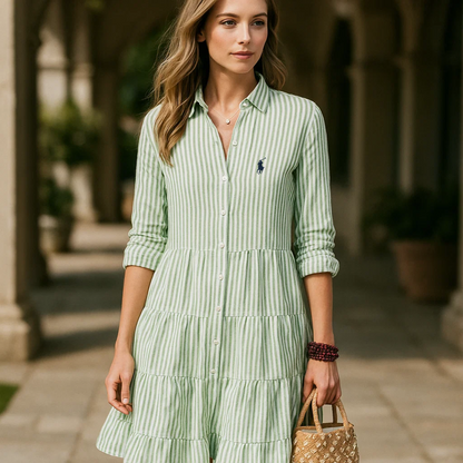Gestreiftes Hemdkleid R&L + Kostenloser Sonnenhut