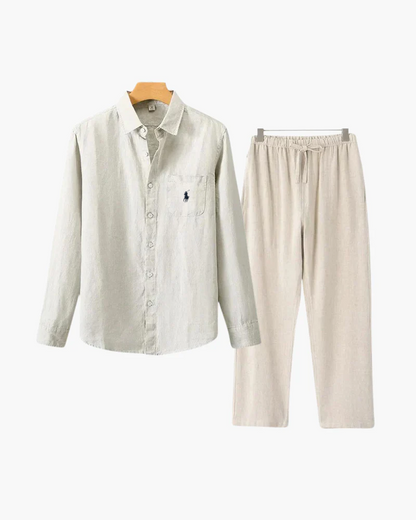 R. Ꮮаᴜгеn Leinen-Kombination (Langarmshirt)