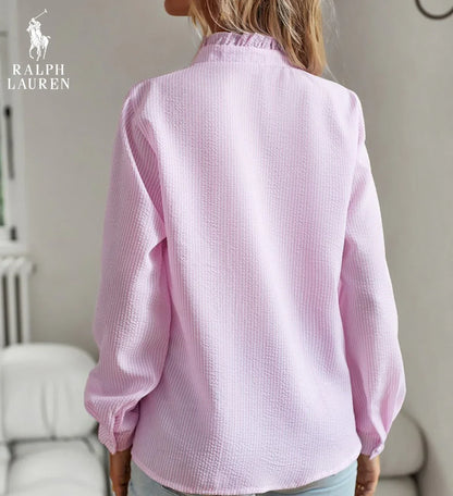 Ꮢalph Ꮮаᴜгеn Rüschenshirt mit Knopfleiste – Weicher, strukturierter Schnitt