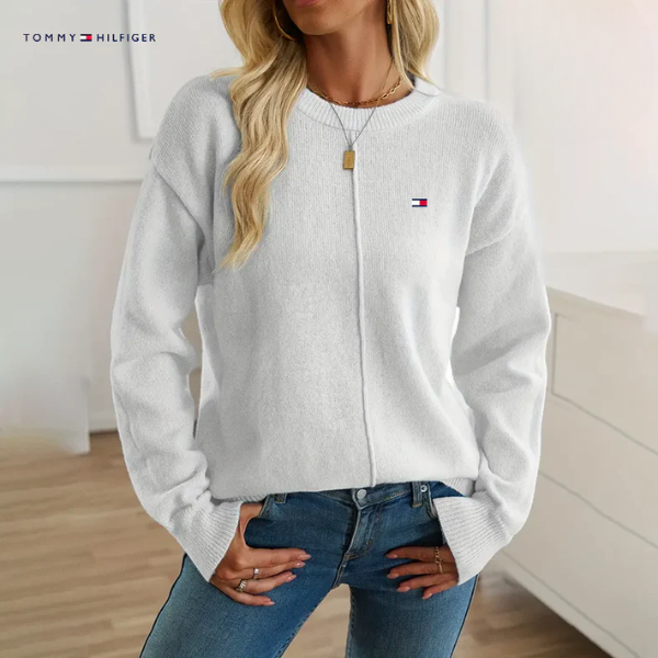 Lässig sitzender Rundhals-Pullover
