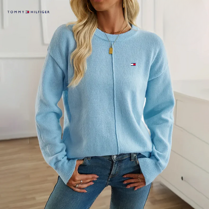 Lässig sitzender Rundhals-Pullover