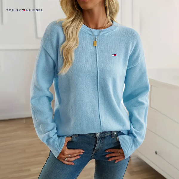 Lässig sitzender Rundhals-Pullover