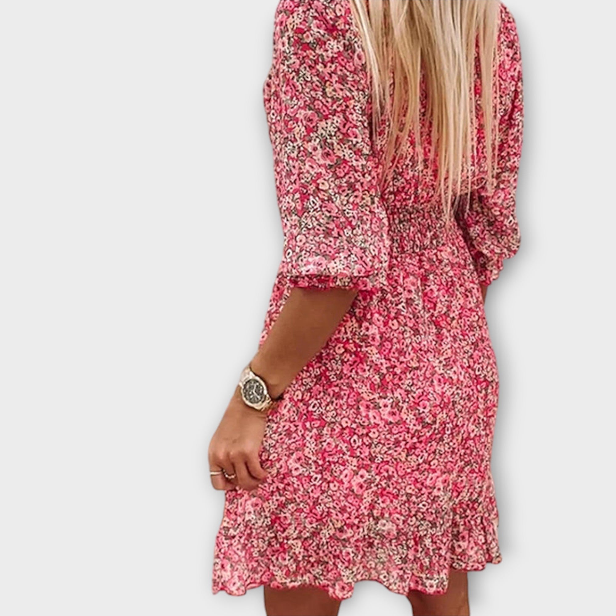 Blumenkleid mit Puffärmeln für Damen