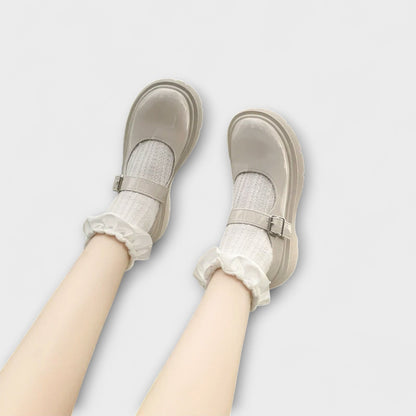 Perle - Luxus Perlen Mary Jane Leder Schuhe