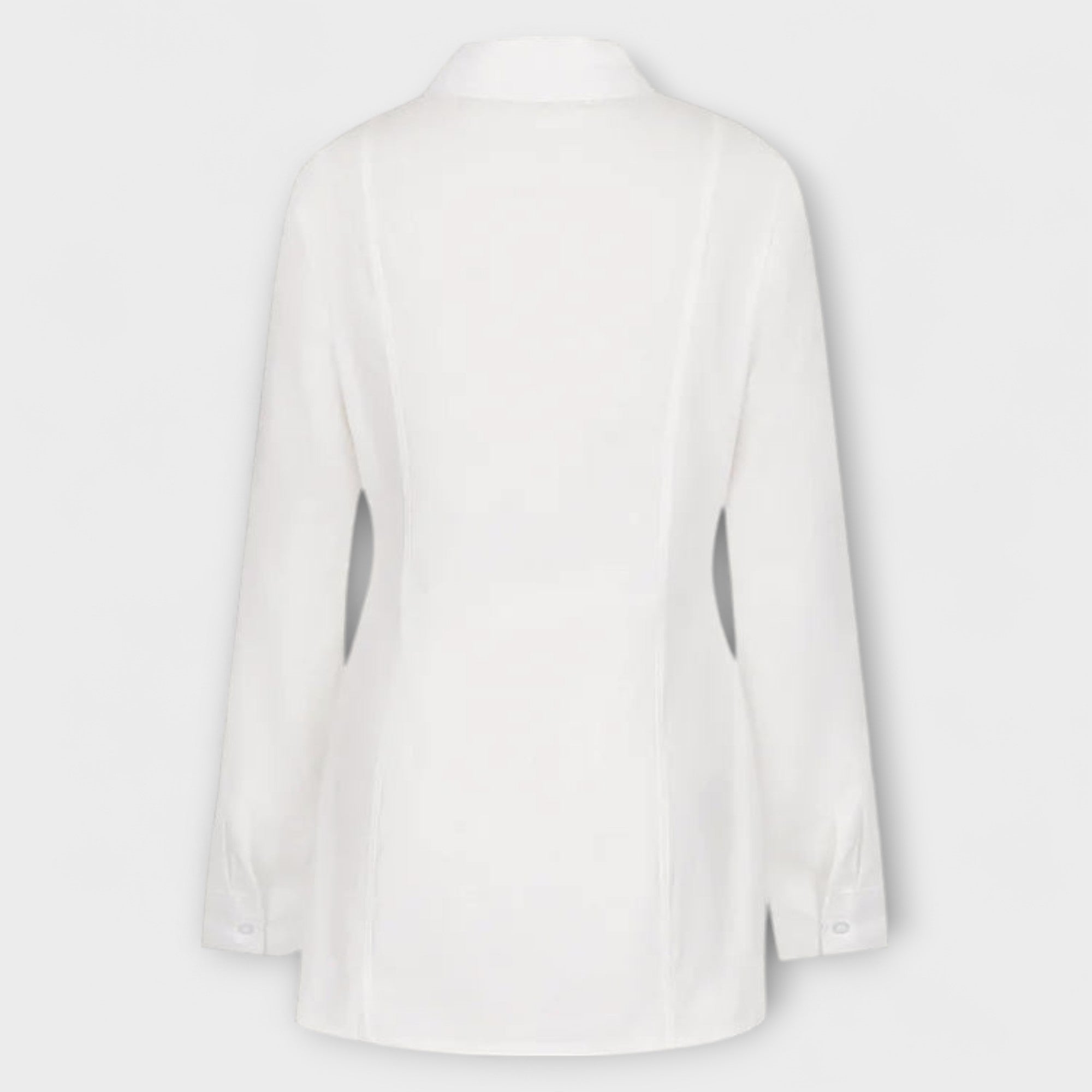 Indie - Weißes, langärmliges, plissiertes Hemdkleid