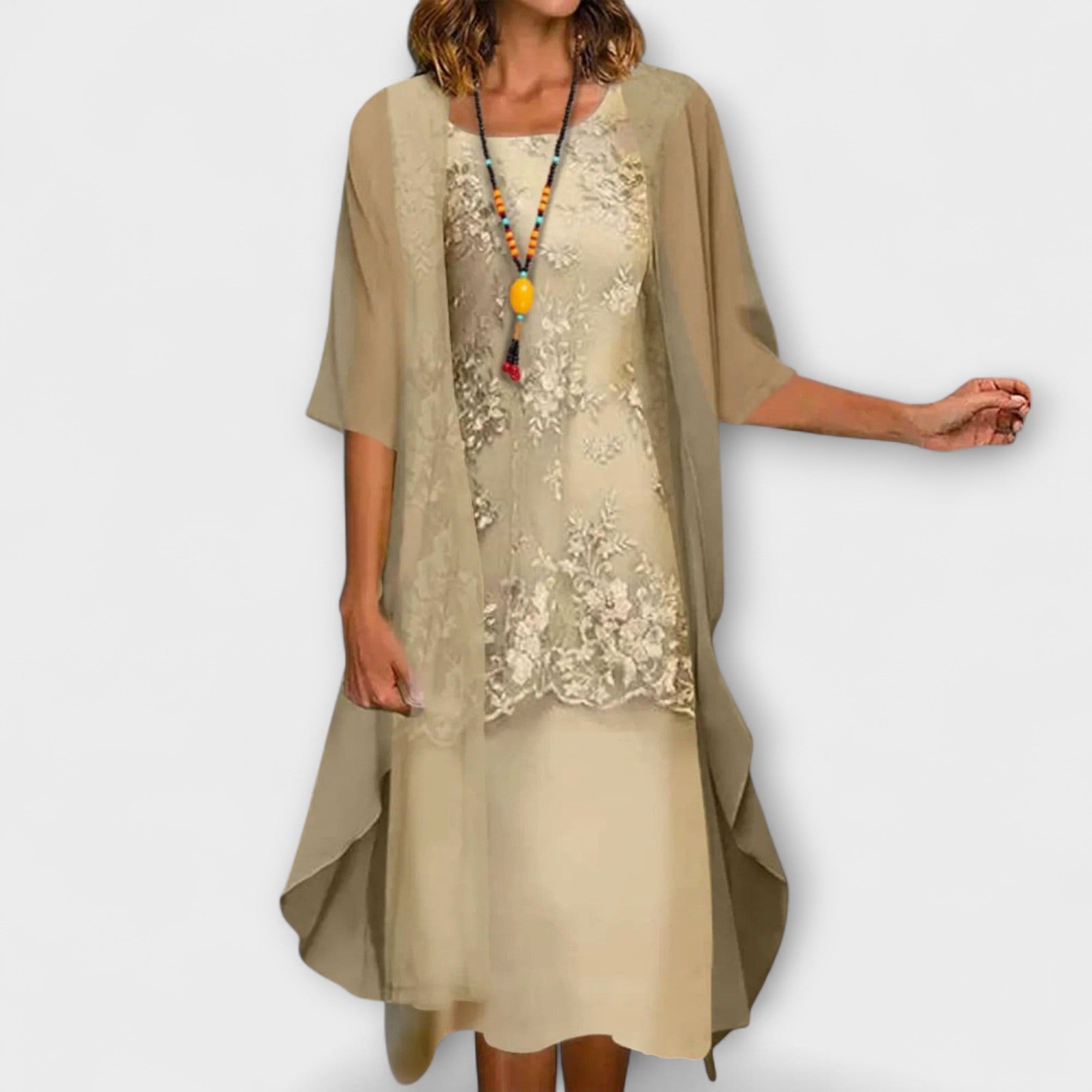 Danielle - Elegantes Zweiteiliges Chiffonkleid