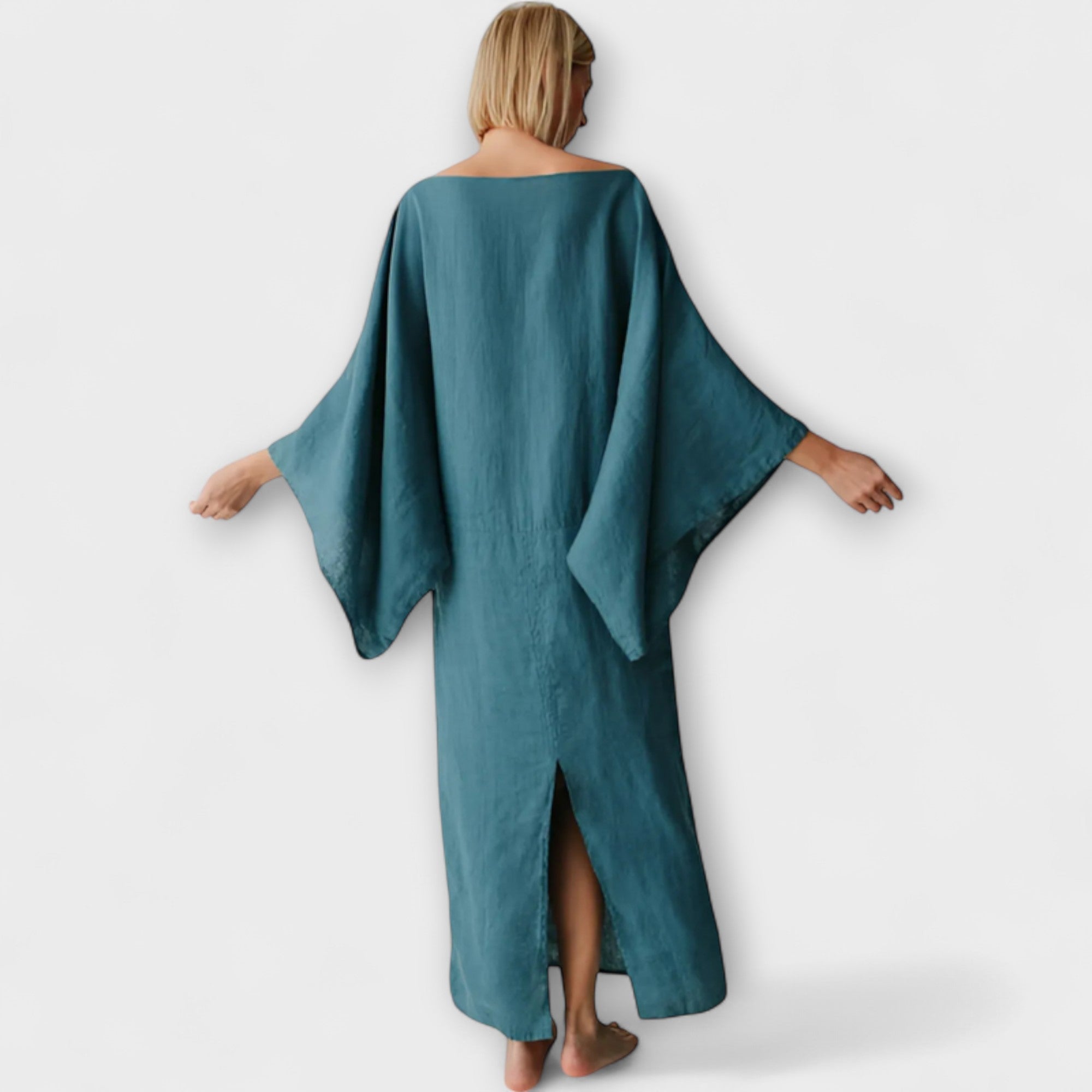 Dana - Kimono-Kleid aus Leinen und Baumwolle